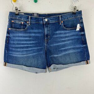 Gap Denim Jean Rolled Hem Shorts Size 16/33 Mid Rise 5inch Inseam